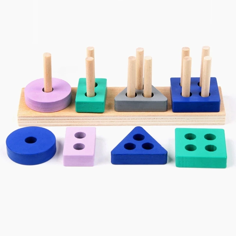 

Kids Wooden Blocks Shape Jointed Board Montessori Toys Teaching Leaning Education Building Chopping Block Match Toy For Baby