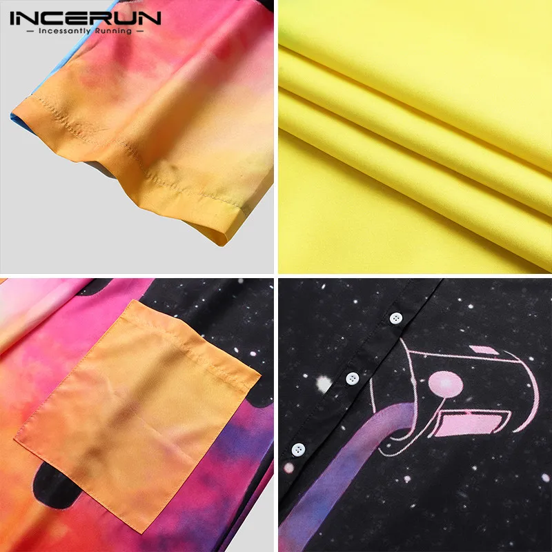 

INCERUN Fashion Muslim Men Kaftan Print Patchwork Islamic Arabic Jubba Thobe Button Long Sleeve Robes Casual Dubai Men Clothes