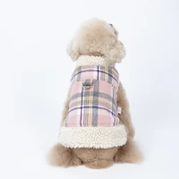 autumn and winter pet clothes plaid traction cotton coat dog vest coat cat and dog down jacket small and medium sized dogs