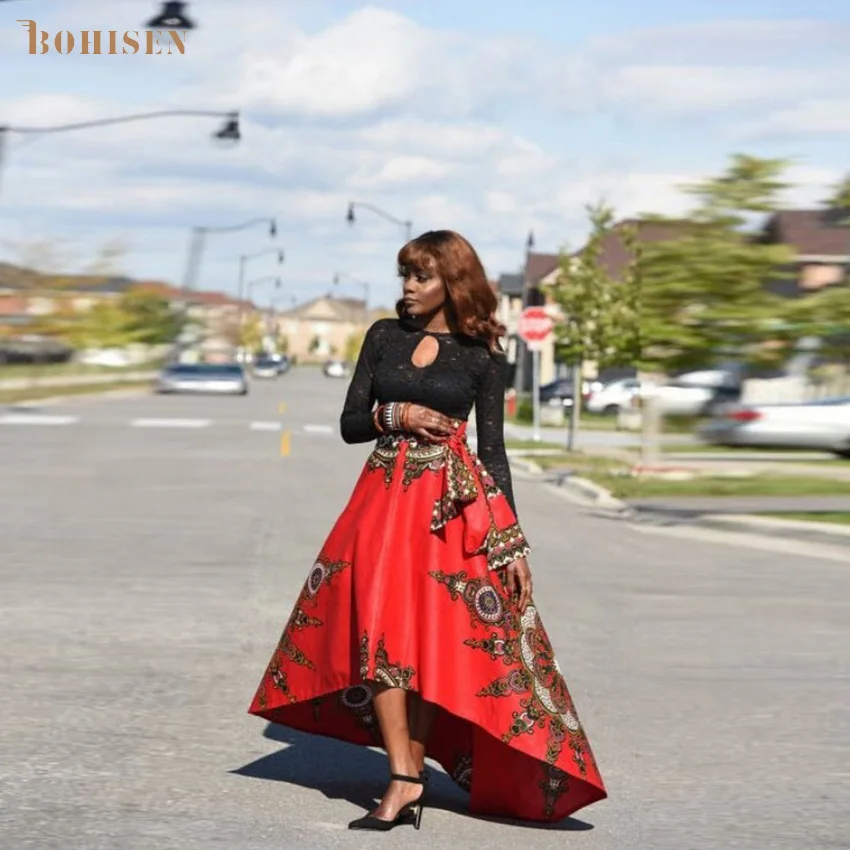 BOHISEN Африканский принт женские юбки модные Дашики африканские платья для женщин