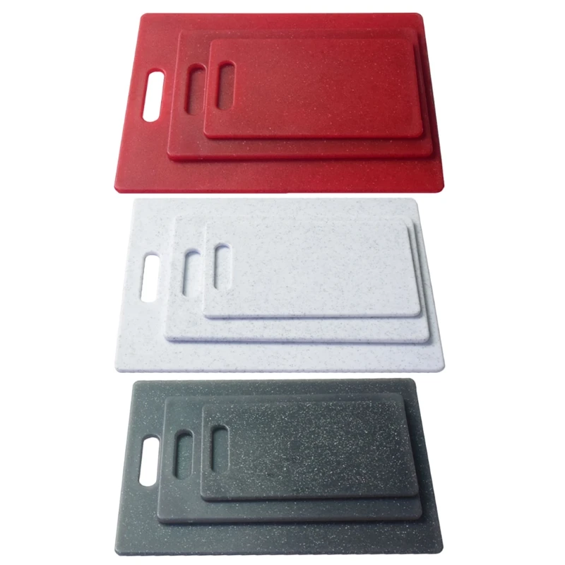 

Пластиковая разделочная доска с имитацией мрамора P82E 3 шт., кухонная безопасная пищевая Толстая разделочная пластина из полипропилена с руч...