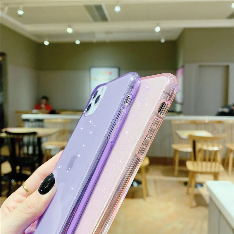 Fashion Glitter Transparent Bling Phone Cover For iPhone 7 8 6 6S Plus Clear TPU Soft Box 11 Pro Max X XS XR Case |