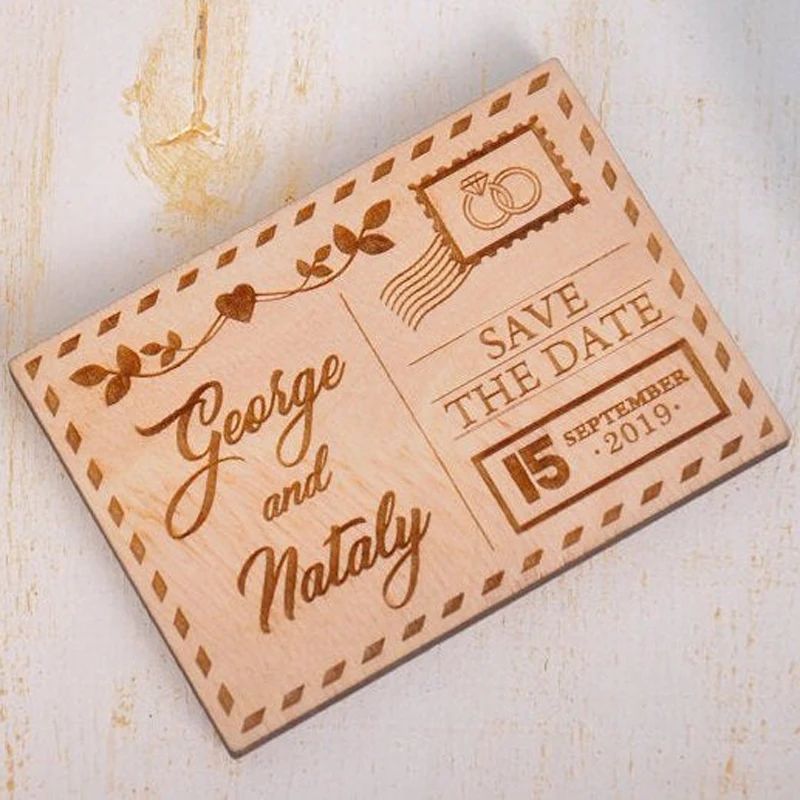 Календарь конверт сохранить дату магнит на заказ дерево свадебные подарки для