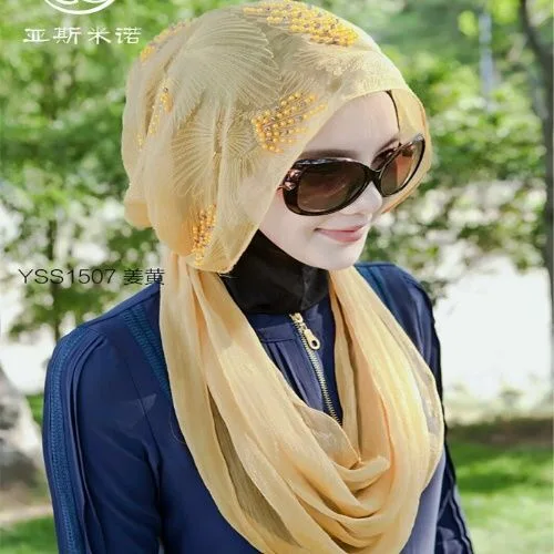 

Muslim women girl beautiful hijab head cover shawls