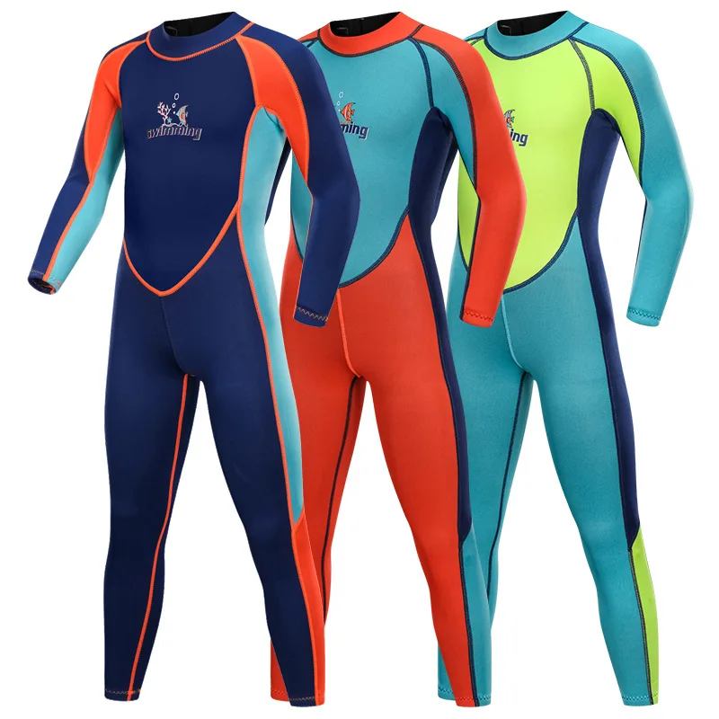 

SBART Kids 2mm Colour SCR Neoprene Swimsuit Baby Wetsuits Snorkeling Surfing Children's Swimwear Long Sleeve Elastic Diving Suit