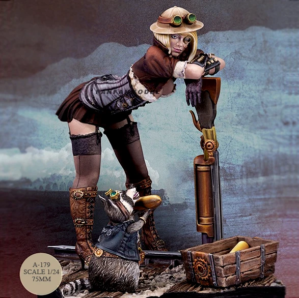 1/24 Resin Figure Kits Punk female gunner Model Self-assembled A-179 | Игрушки и хобби