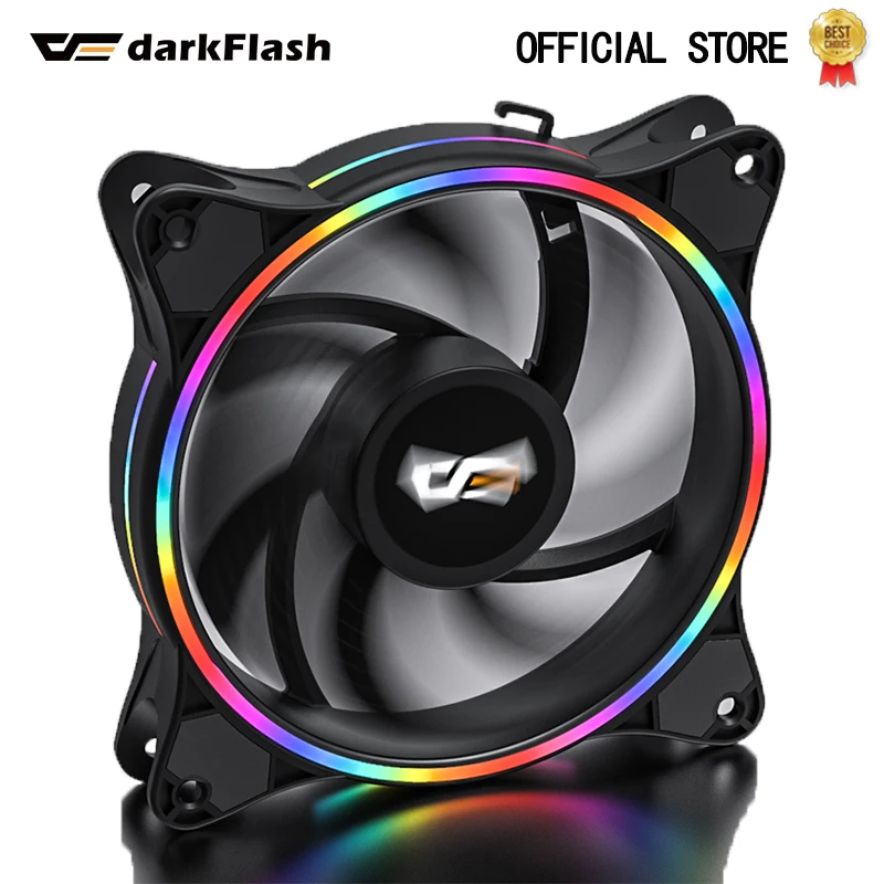 DarkFlash D1 PC чехол Вентилятор Cooler Радужный светодиодный компьютер 12V вентилятор на