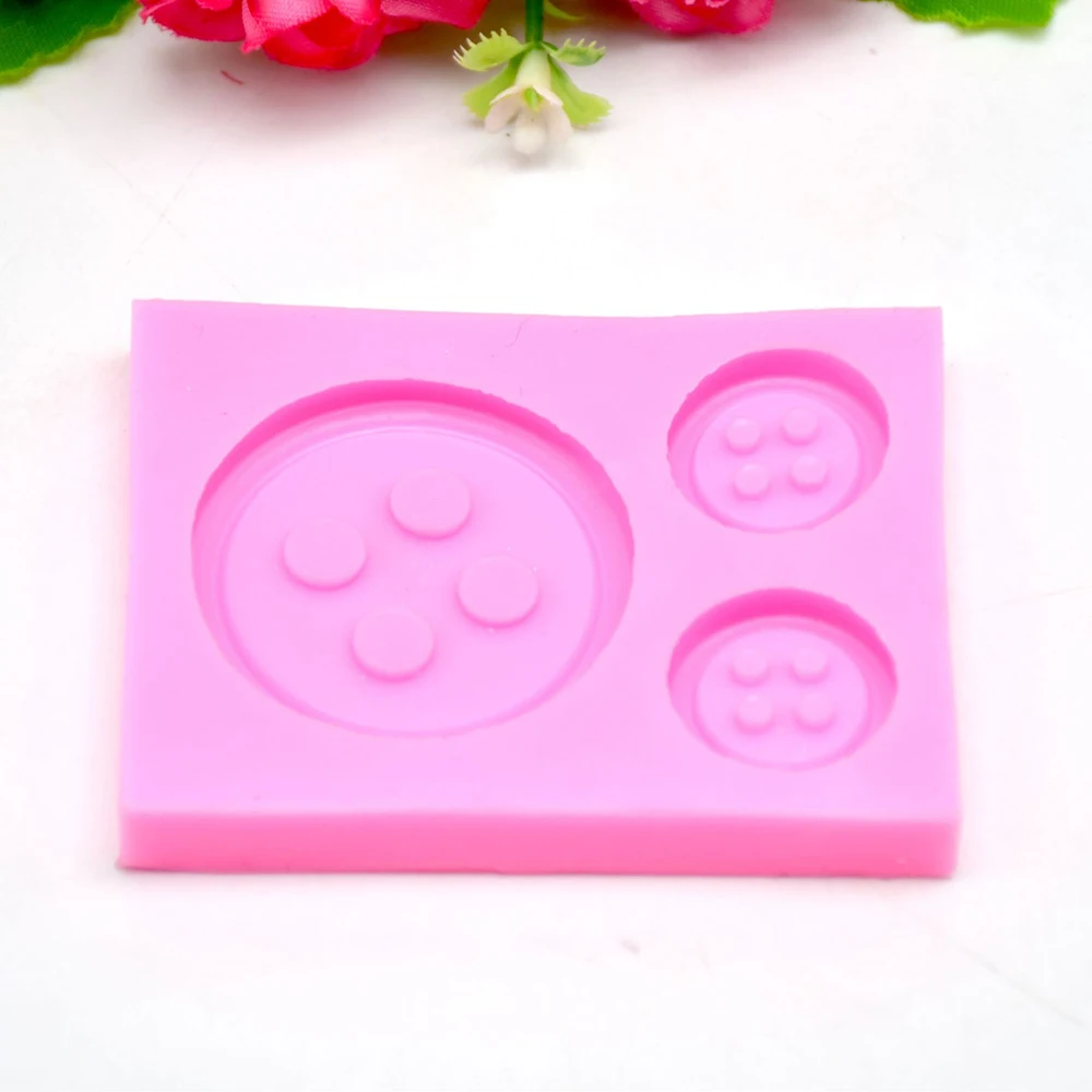 3D креативная Кнопка силиконовая форма для торта помадка шоколадная печенья DIY