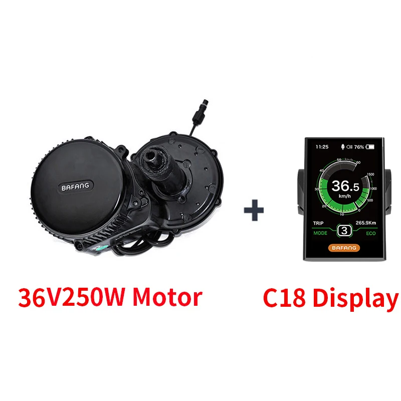 36V250W C18 36V250W Середина привода Bafang мотор комплект для переоборудования электрического велосипеда с 36V13AH батареей 8fun Электрический мотор 250w ebike kit - Цвет: 36V250W C18