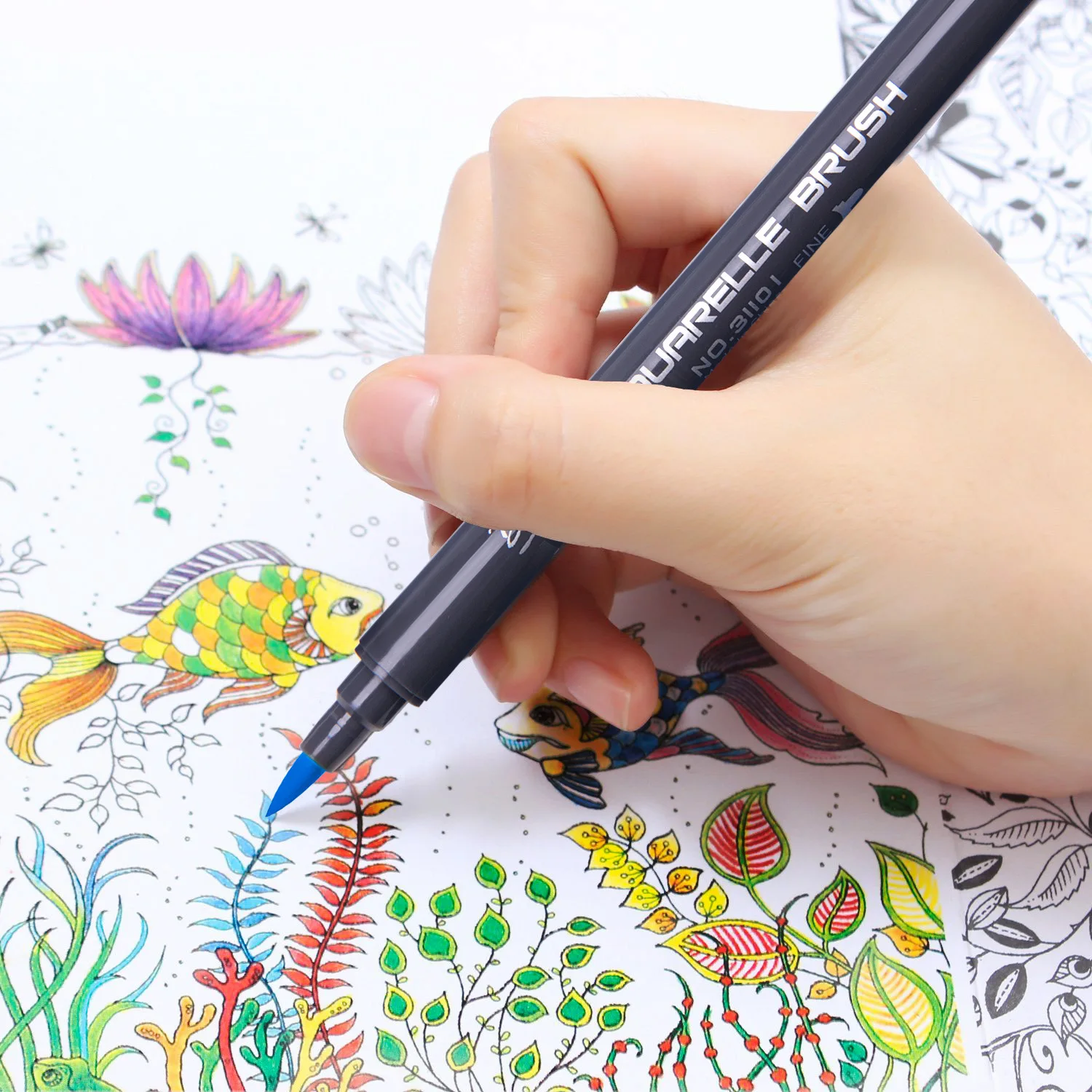 Двухсторонняя мягкая кисть-маркер Акварельная краска с двойной головкой