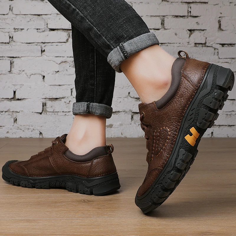 

Hot Sale Luxury Genuine Leather Men Casual Breathable High Quality Sneakers Fashion Comfortable Men Casual Formal Sneakers