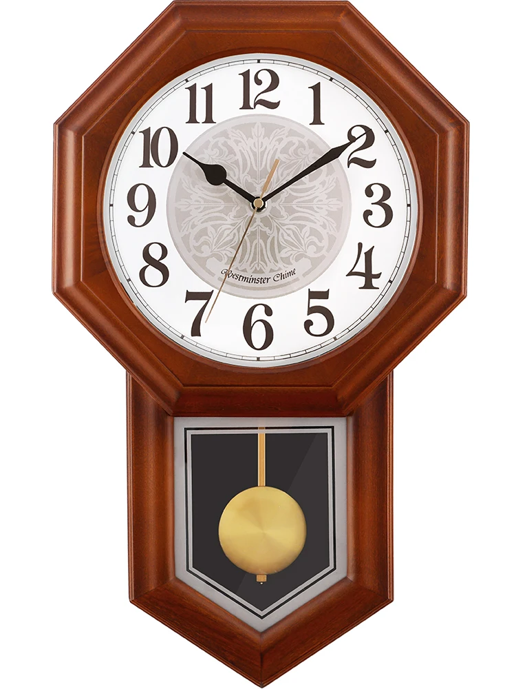 

Large Vintage Wood Wall Clock Pendulum Nordic Design Clock Wall Watch Mechanism Silent Reloj De Pared Horloge Home Decor E5