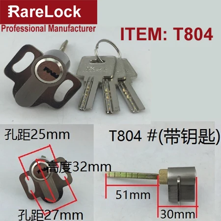T804 Rarelock дверной замок цилиндр для дома ворота спальня ванная комната отель офисная Дверь Аксессуары для замены DIY MS562 hh - Цвет: T804