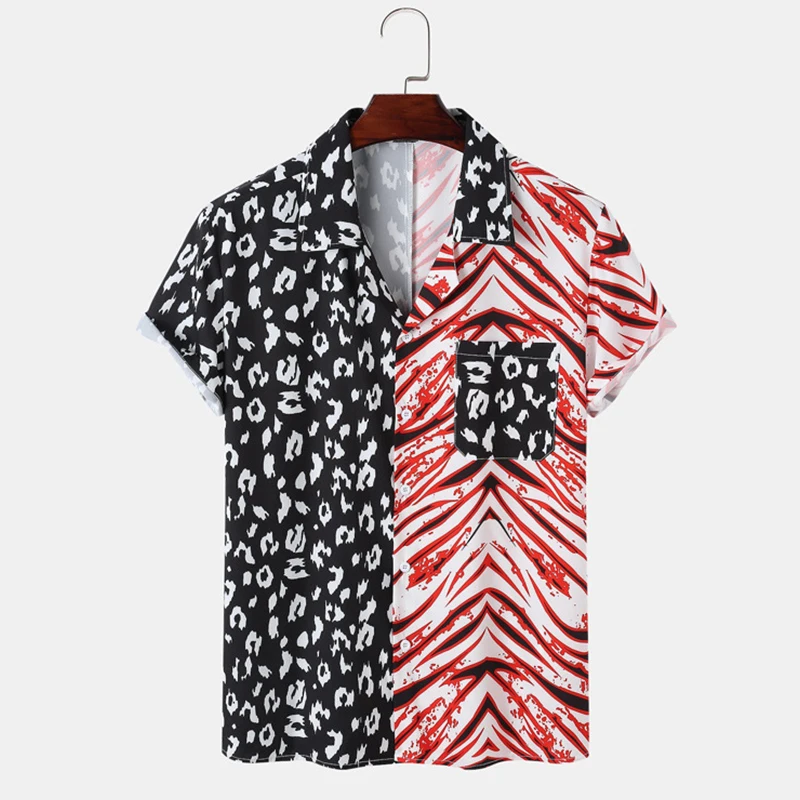 

Новинка лета 2022, мужская рубашка с отложным воротником и принтом, Повседневная рубашка с коротким рукавом, Мужская одежда для путешествий и ...