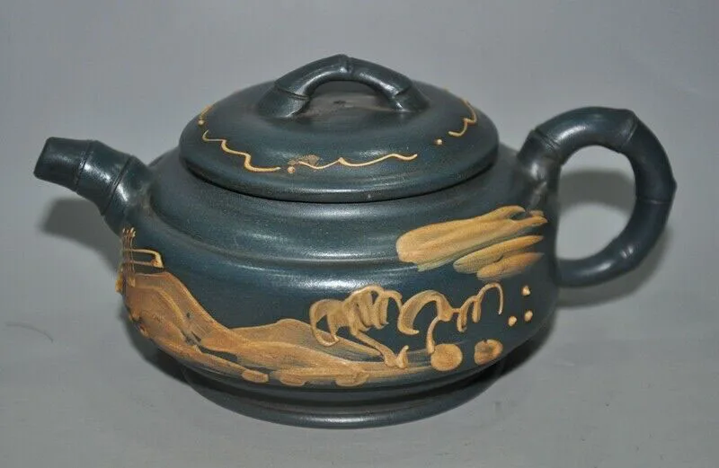 

wedding decoration Chinase exquisite Yixing Zasha pottery landscape Text Teapot Wine Tea pot Flagon
