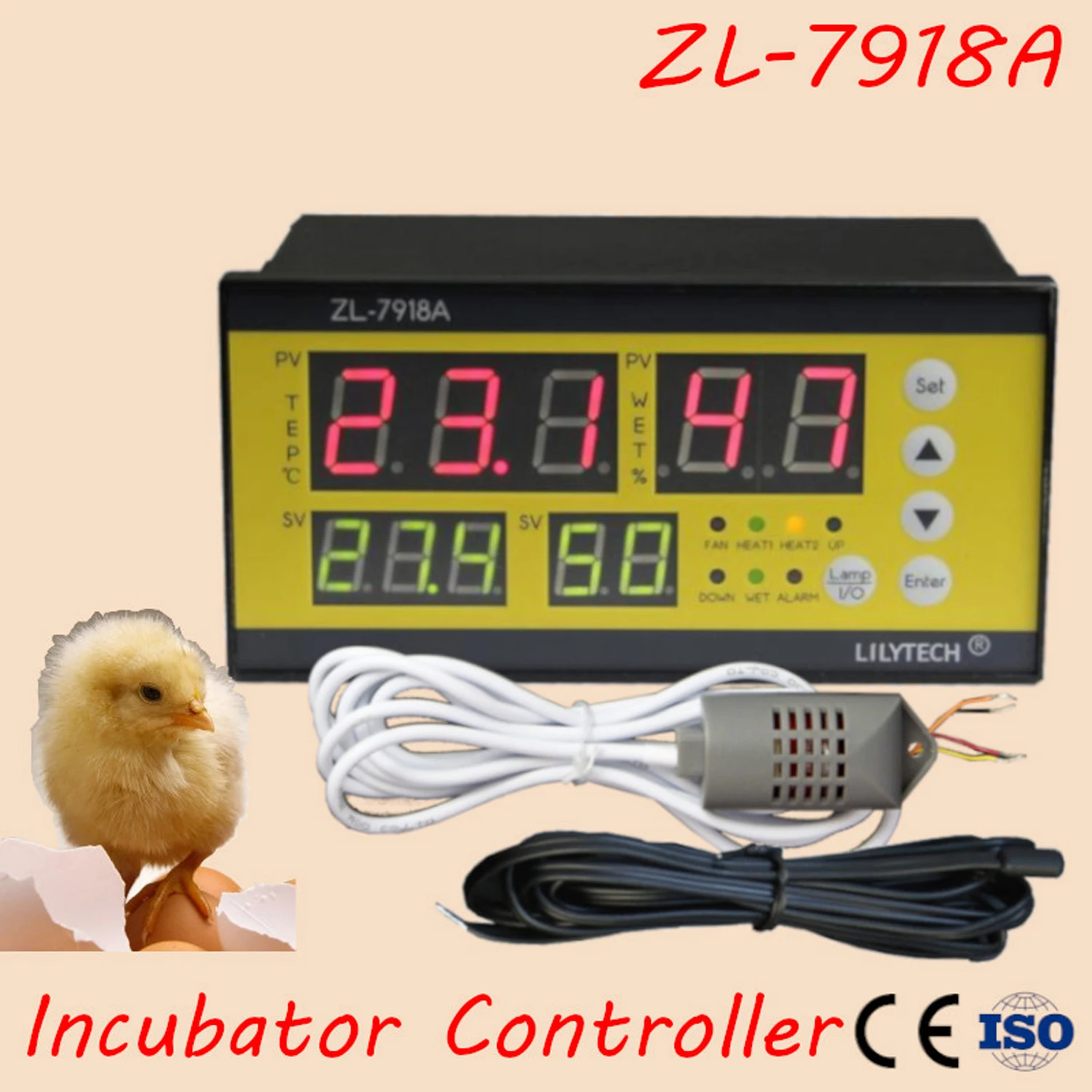 Termostato de ZL-7918A, controlador automático de temperatura multifuncional, incubadora automática, controlador de humedad y temperatura, XM-18