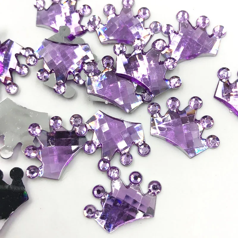 100 шт Корона Стразы Акрил плоский с одной стороны драгоценные камни Кристаллы