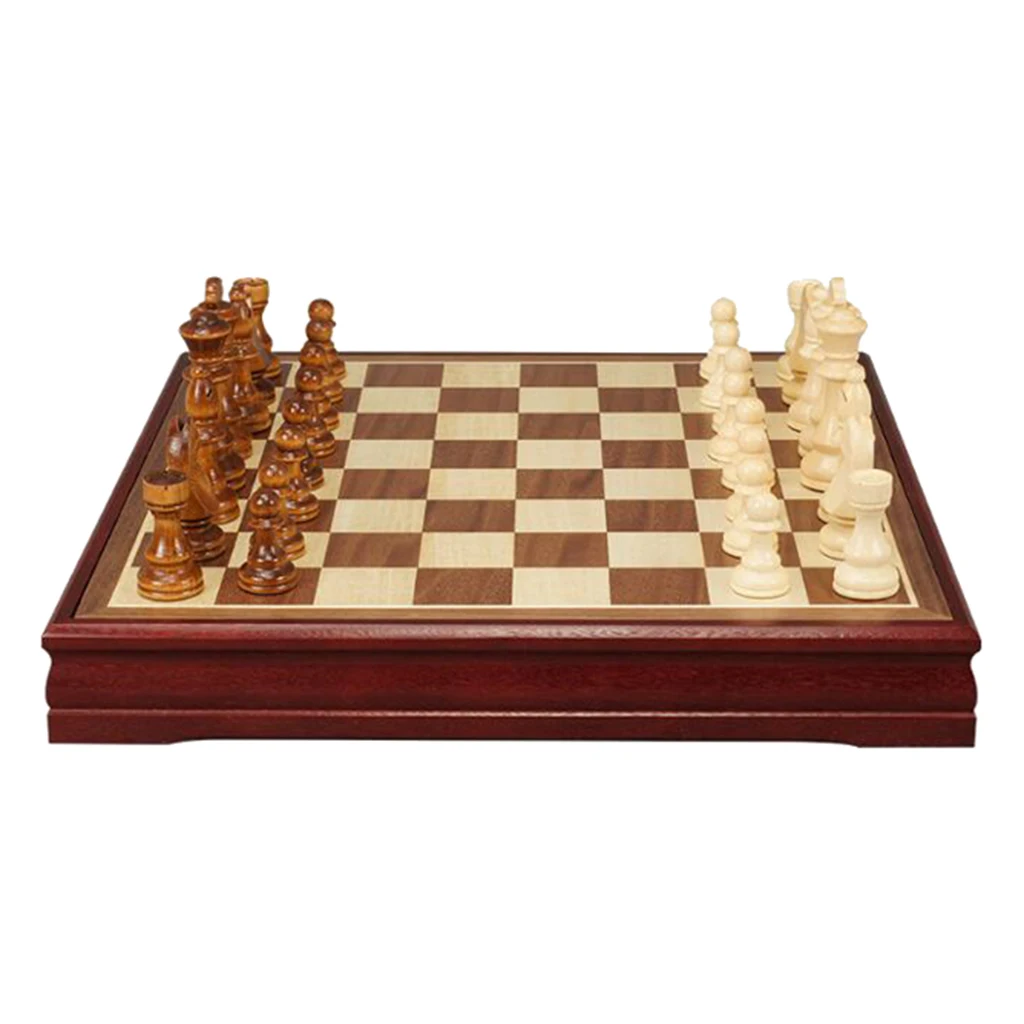 

Wooden Chess Set 12'x12' inch Board Chess Standard Travel International Board Game with Crafted Chessmen