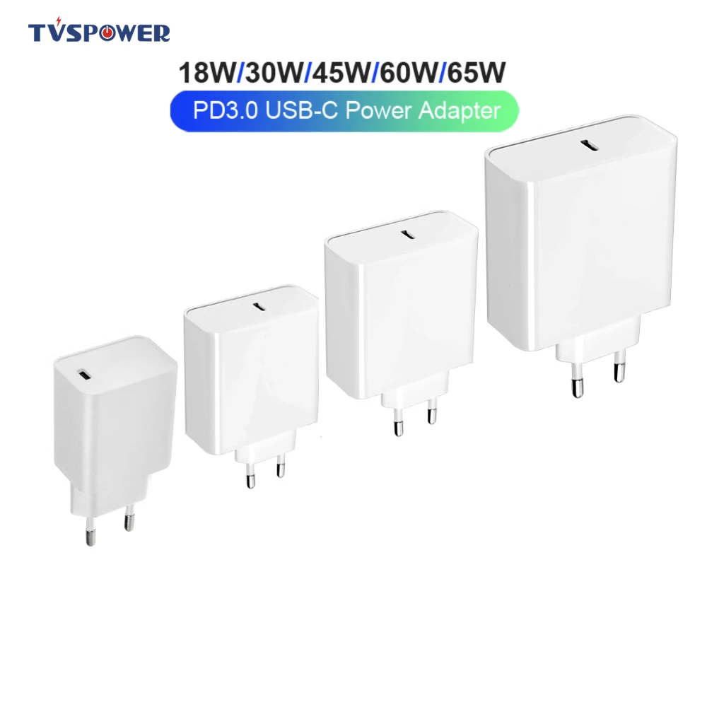 QC3.0 PD18W 30W 45W 60W 65W настенное зарядное устройство адаптер питания для MacBook Xiaomi