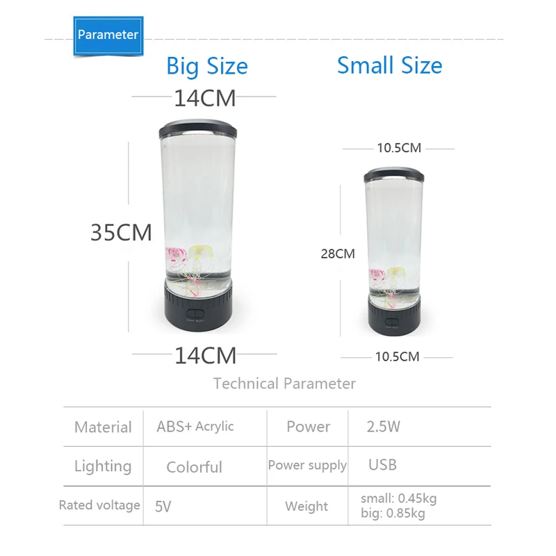 Детский ночник лампа для Медузы с питанием от USB аквариумная Медуза светодиодная