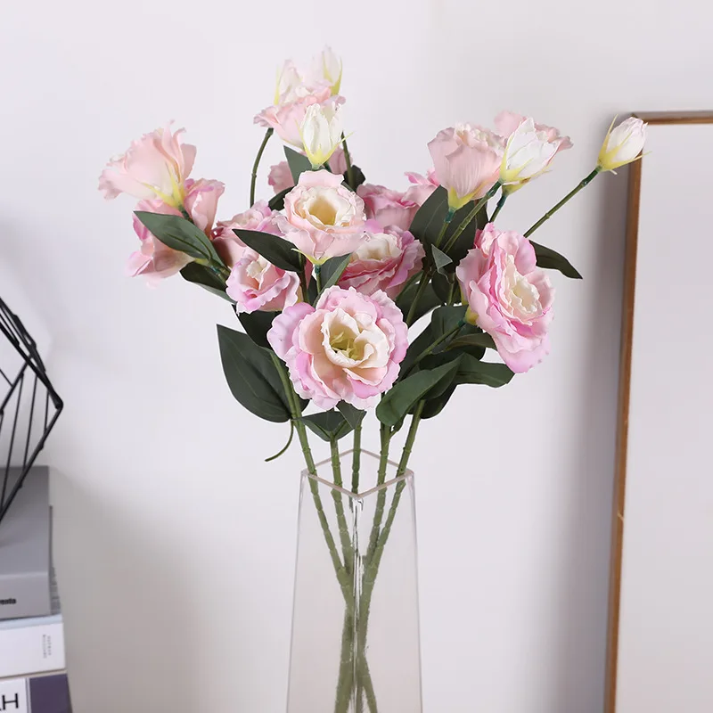 1 шт. Европейский искусственный цветок 4 головки поддельные Эустома Gradiflorus Lisianthus Рождество Свадьба Праздник декор дома 9 цветов