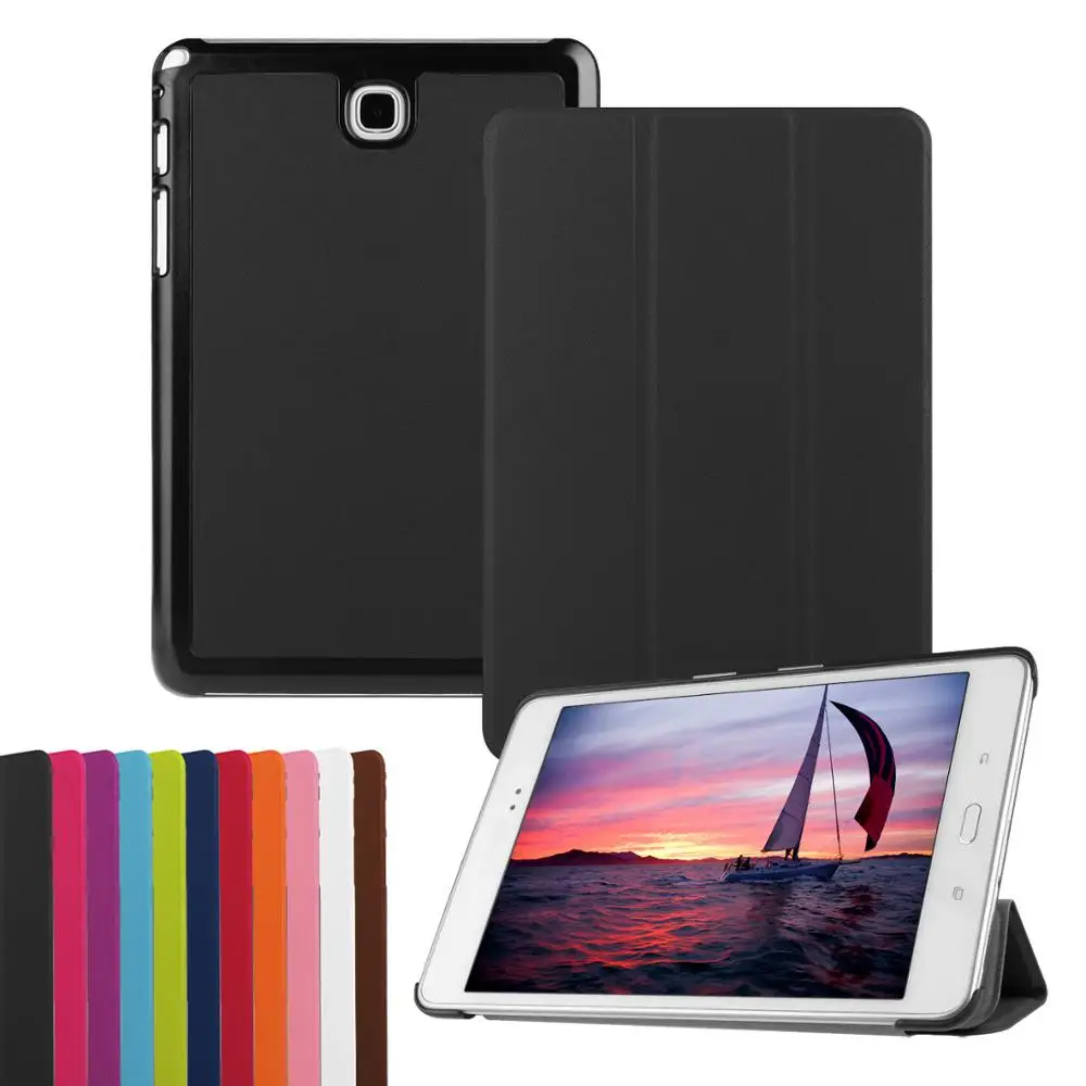 Кожаный чехол сотового телефона с подставкой для Samsung Galaxy Tab A 8 0 SM T350 T355 кожаный в виде ракушки|Чехлы