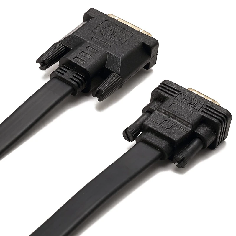 Активный DVI D Dual Link 24 + 1 мужчина к VGA Мужской адаптер с плоским кабелем адаптера для