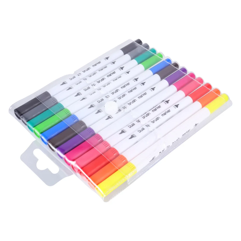 

12pcs Double-end Watercolor Brush Pens Line Drawing Pens Watercolor Pens