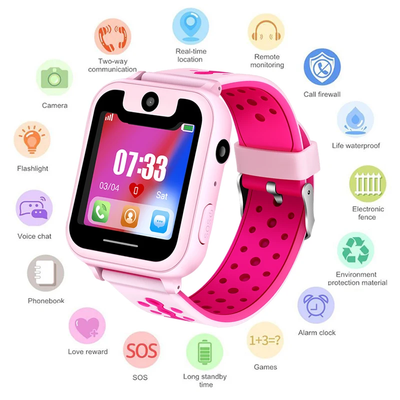 

LIGE 2019 New children's smart watch LBS remote positioning SOS emergency mobile phone reminder voice chat support SIM camera