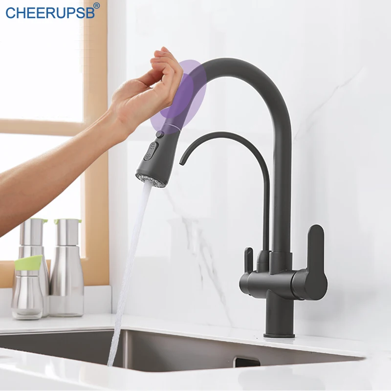 Кухонный фильтр сенсорный смеситель вытяжной автоматический кран для раковины