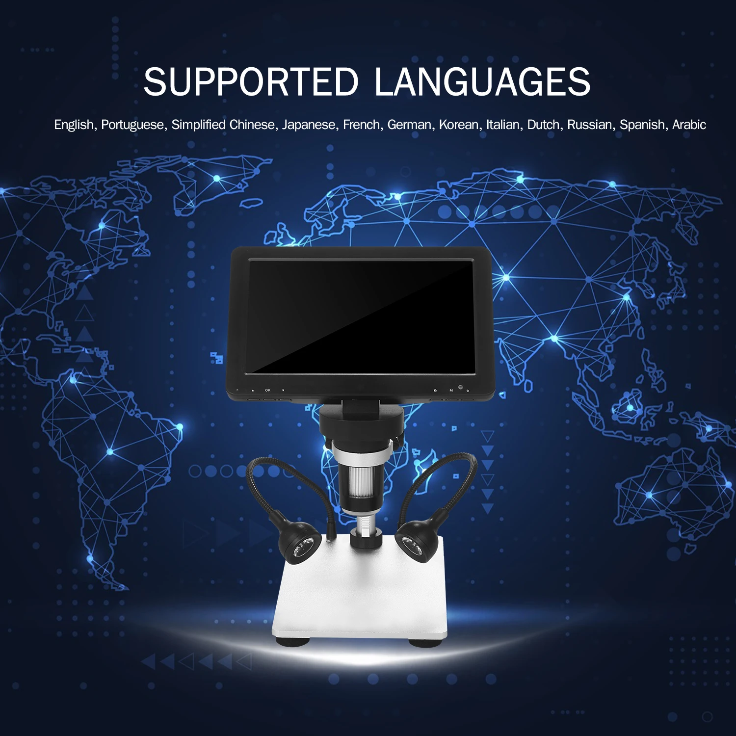 

7-inch 1200X LCD Digital Microscope Magnifier Portable Rechargeable Video Microscope Camera for Soldering with Remote Control