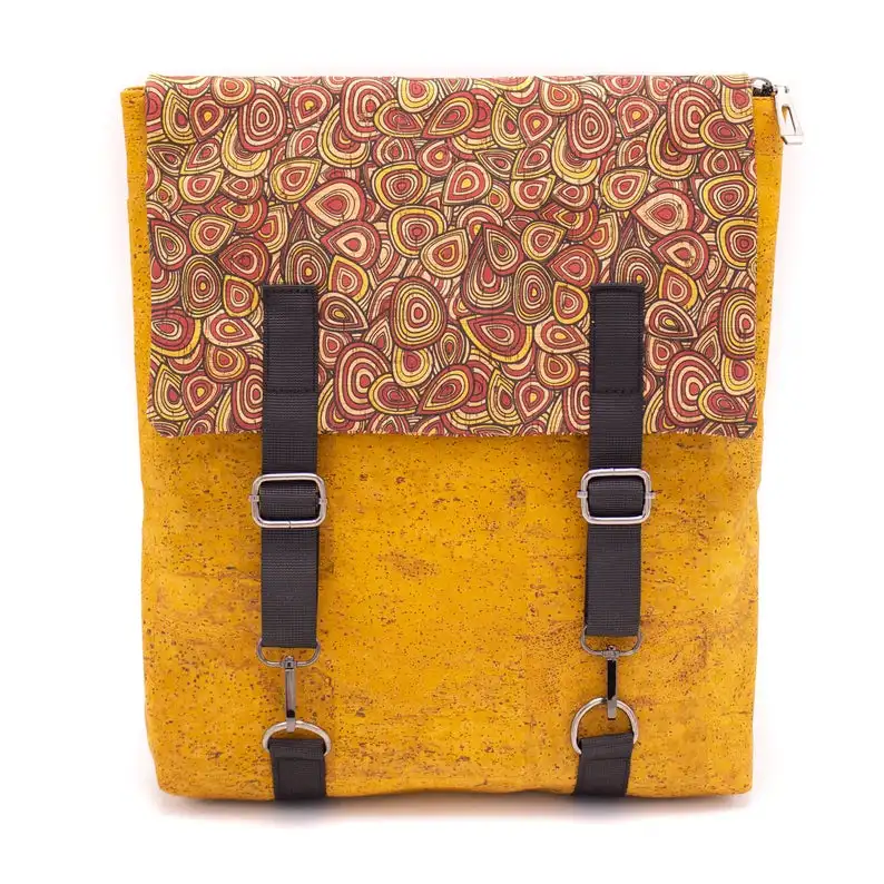 Пробковый рюкзак с натуральным узором для ноутбука школы велосипеда дорожная