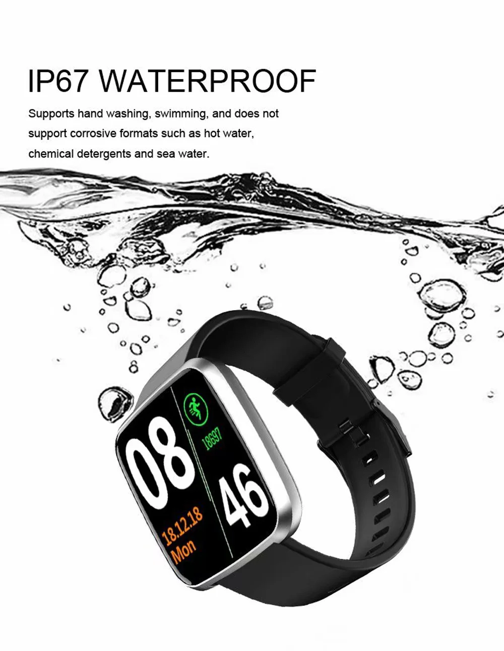 Новые женские водонепроницаемые Смарт-часы T80 Bluetooth Smartwatch для Apple IPhone Xiaomi монитор сердечного ритма фитнес-трекер