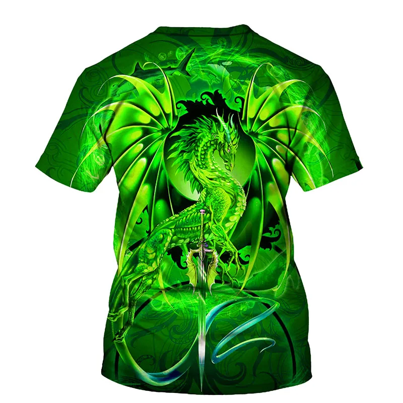 

Western Dragon 3D Print Men T-shirt 2021 Summer O Neck Short Sleeve Tees Tops 3D Style Male Clothes Fashion Casual T-shirts