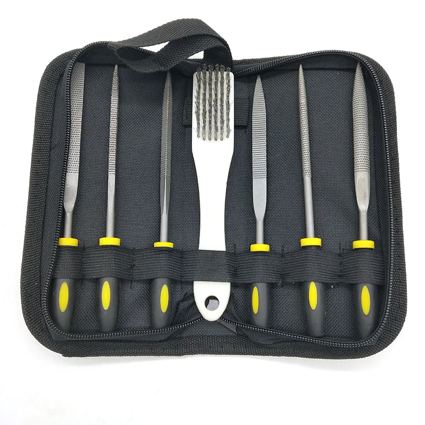 

Small File Set, Needle Diamond Files 7PCS, for Precision Metal File Work, Woodworking, Plastic Carving Craft with Steel Brush
