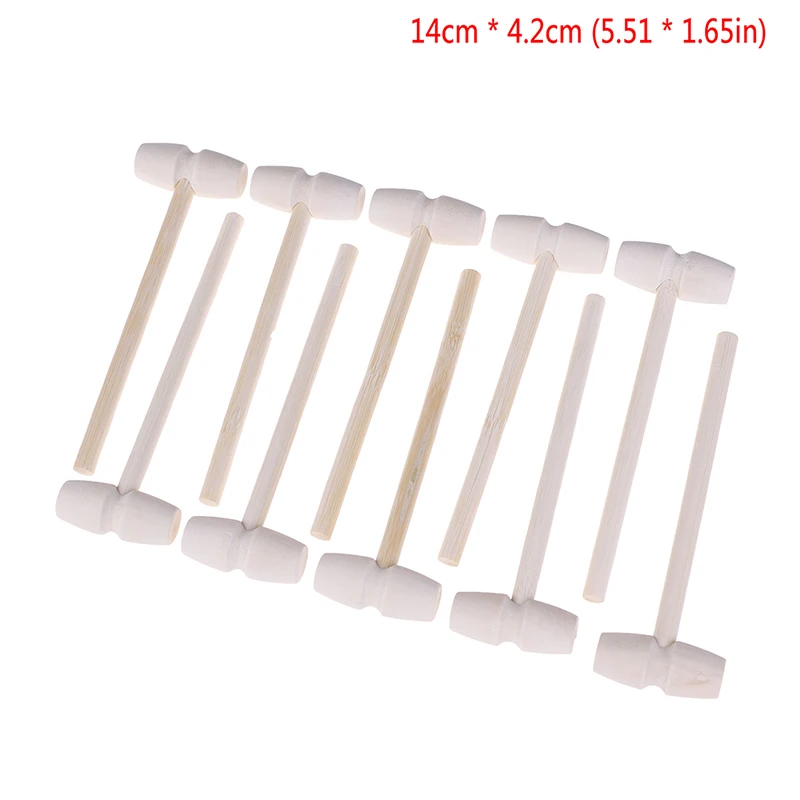 

10 Pieces Mini Wooden Hammer Balls Toy Pounder Replacement Wood Mallets Baby Children's wooden anti-fall toy small wooden hammer