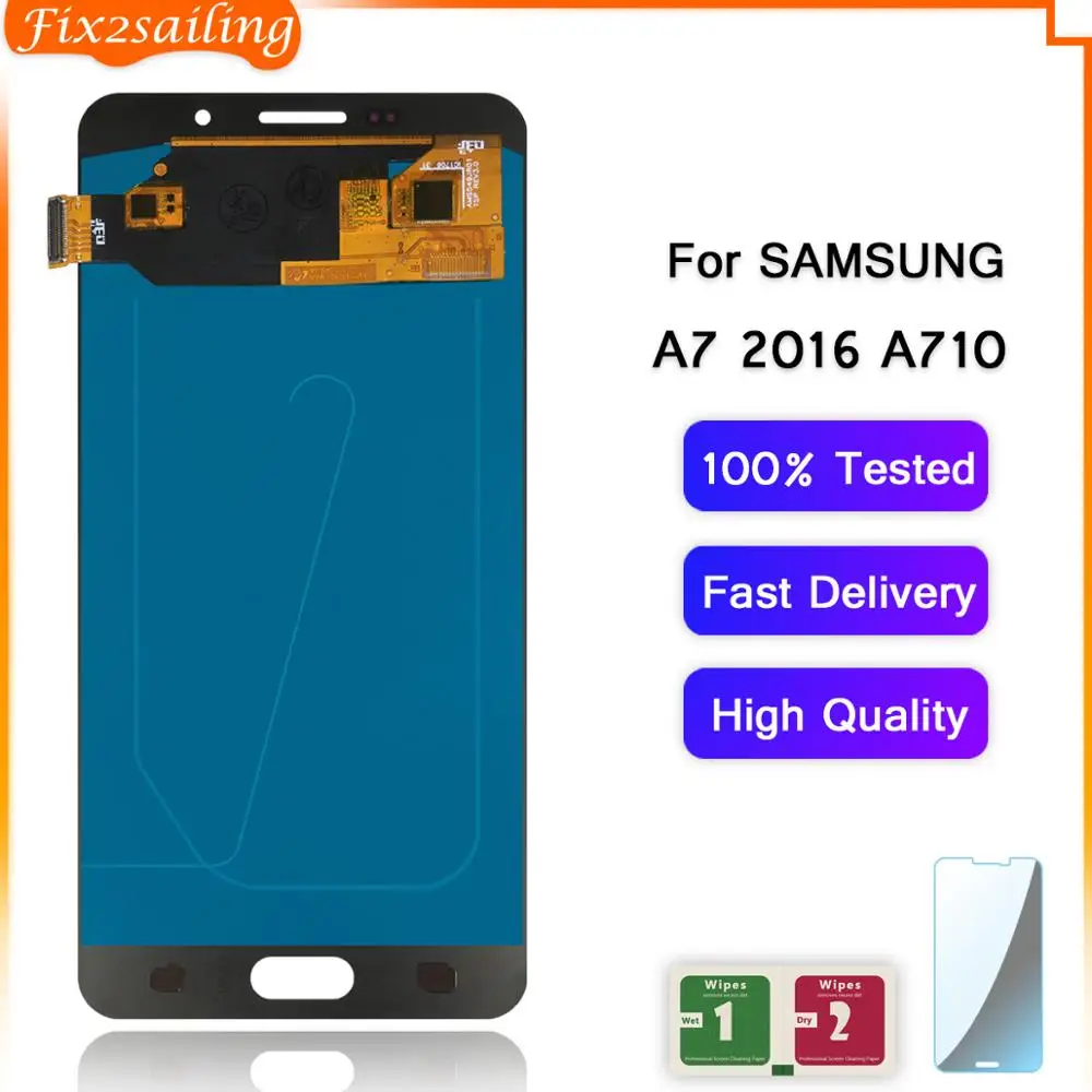 100% рабочий AMOLED ЖК-дисплей с сенсорным экраном в сборе для Samsung Galaxy A7 2016 A7100 A710F A710M -