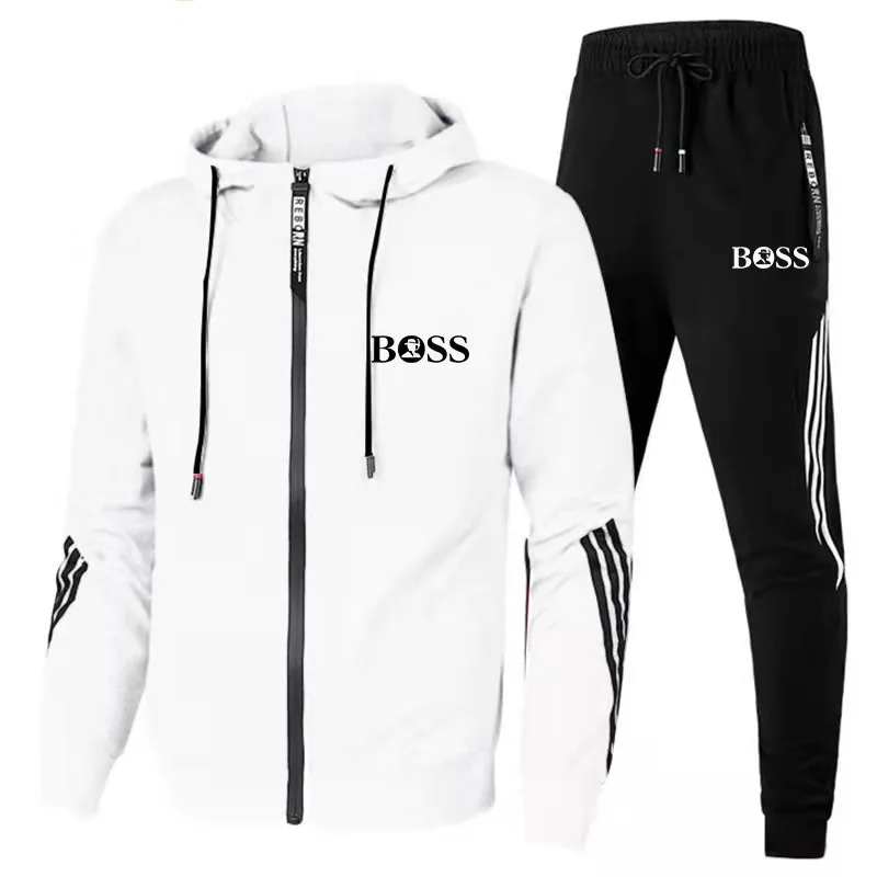 

Men's Autumn Winter Sets Zipper Hoodie+pants Two Pieces Casual Tracksuit Male Sportswear Gym Brand Clothing Sweat Suit