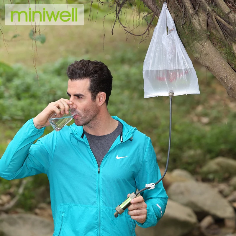 Фильтр для воды для кемпинга miniwell, предназначенный для кемпинга, путешествий, пеших прогулок, экстренных ситуаций