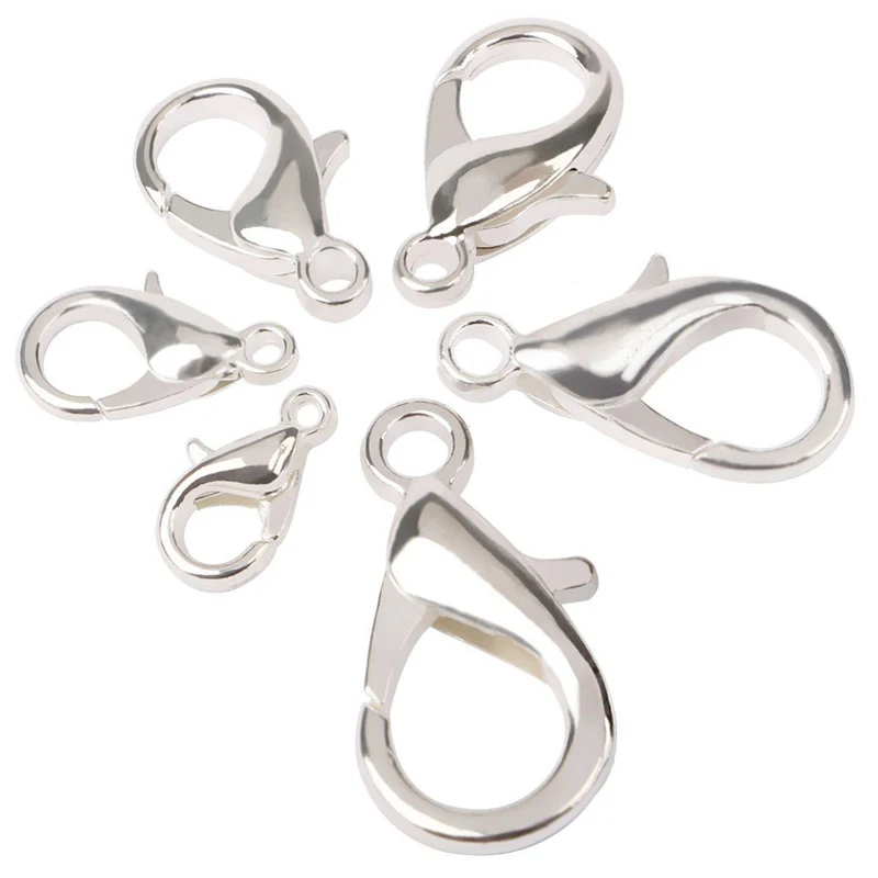 

50pcs/lot 10/12/14mm Gold Metal Lobster Clasps Hooks DIY Necklace Buckle Bracelet End Connectors Jewelry Findings Accessories