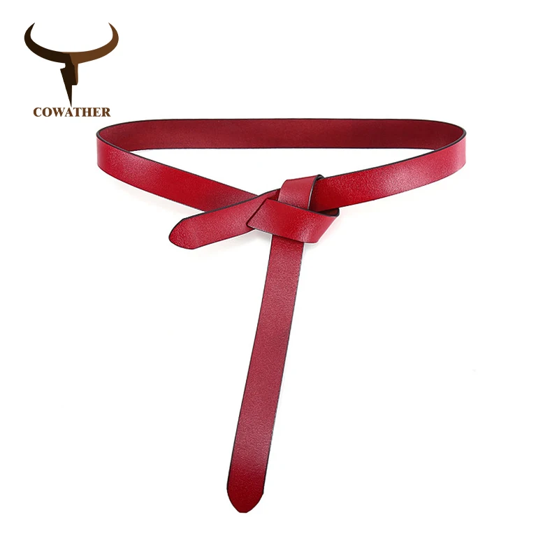 Женский ремень COWATHER однотонный из коровьей кожи в стиле ретро 2019|Женские ремни| |