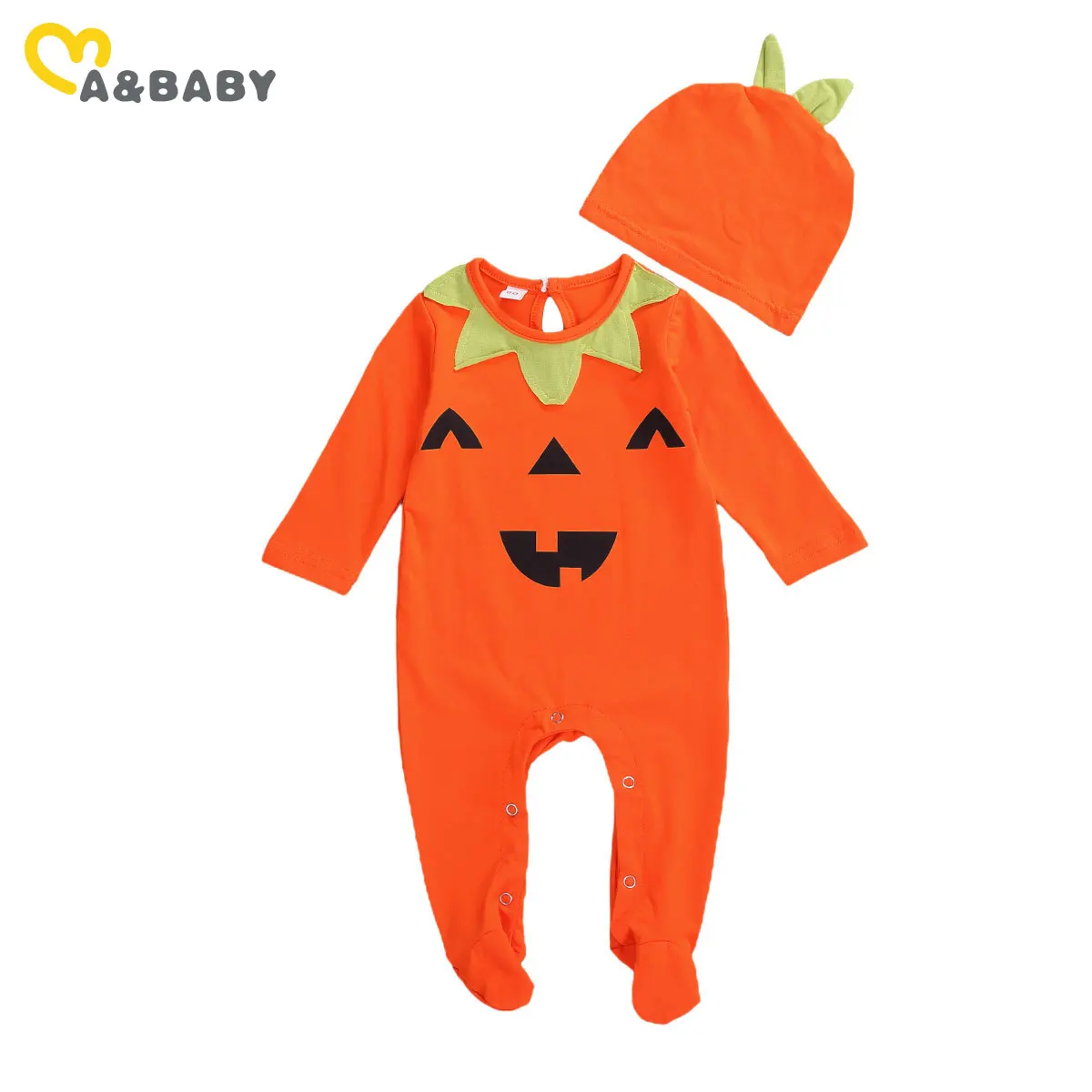 Ma &amp Baby 0-6 м Хэллоуин маленькая девочка тыква конфетти детские с длинным рукавом