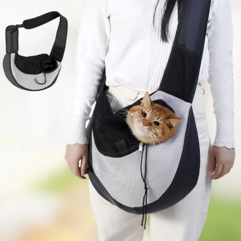 

Pet Carrier Cat Puppy Dog Carrier Sling Front Mesh Travel Single Shoulder Bag Backpack Portable Diagonal Bag Breathable Mesh