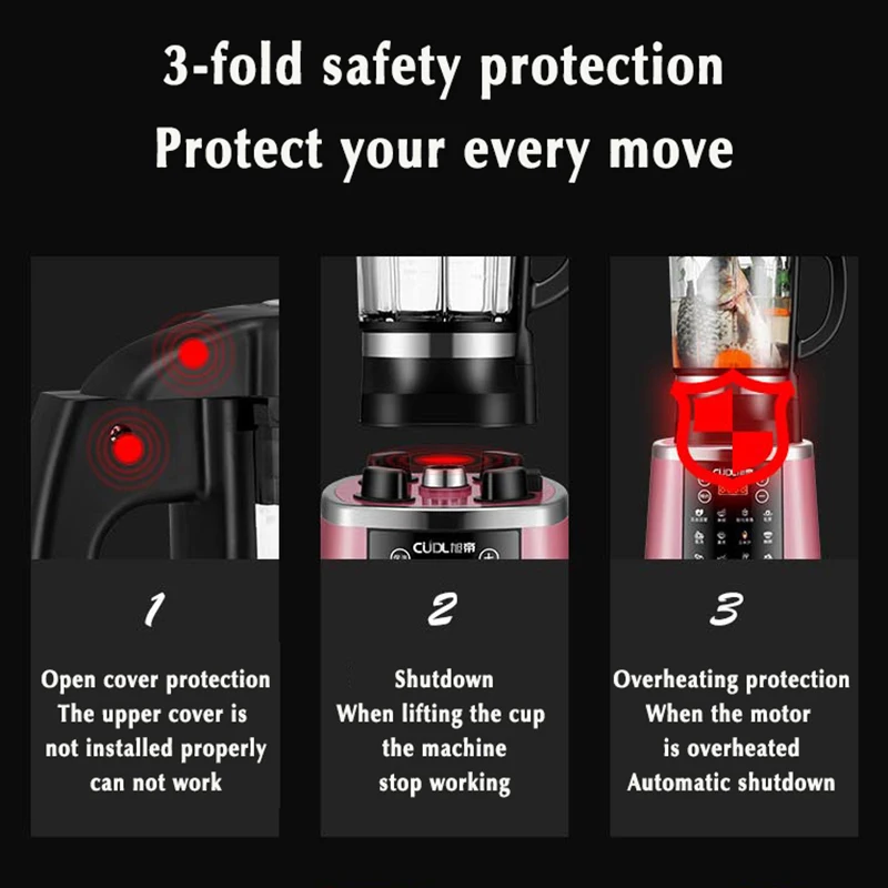 110 220v automatic blender 1200w wall breaking machine heating multifunction food processor filter free mixer kitchen appliances free global shipping