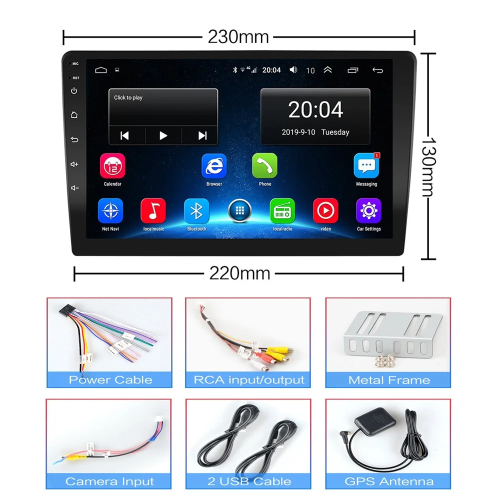 2G+ 32G 2din Android 8,1 GO Автомобильный мультимедийный видео плеер 9 дюймов универсальный автомобильный Радио gps навигация wifi плеер, без DVD