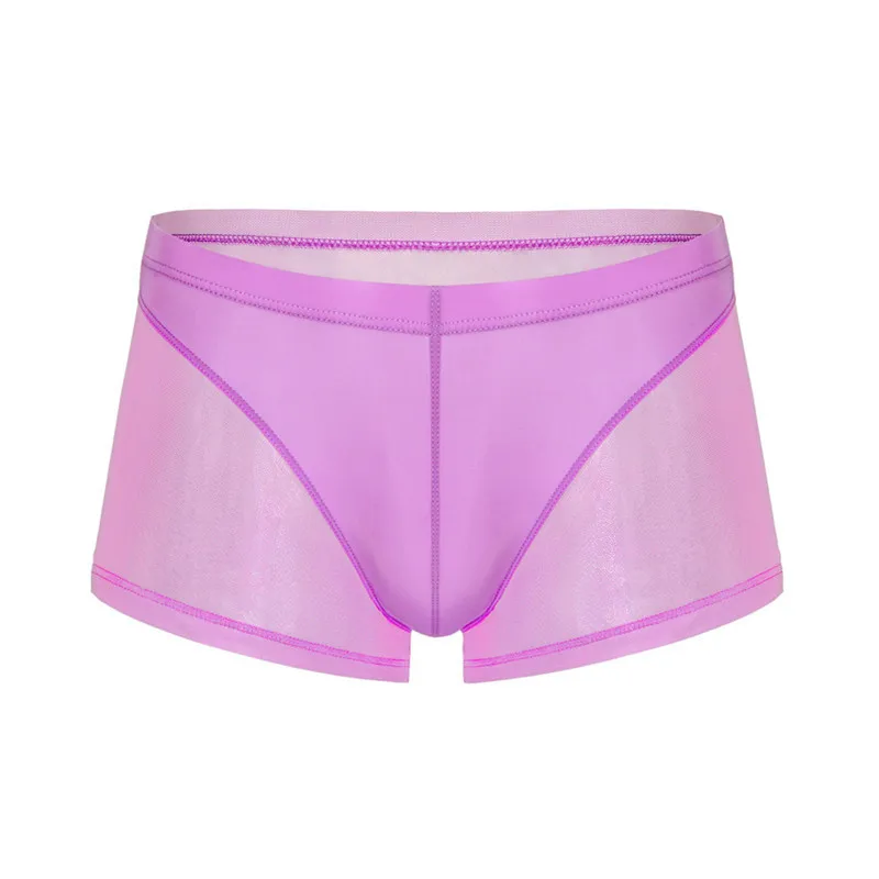 6PCS Underwear Men Boxers Super Soft and Comfortable Ice Silk Sheer Transparent Mesh Men's Boxer Shorts Sexy Exotic Underwear