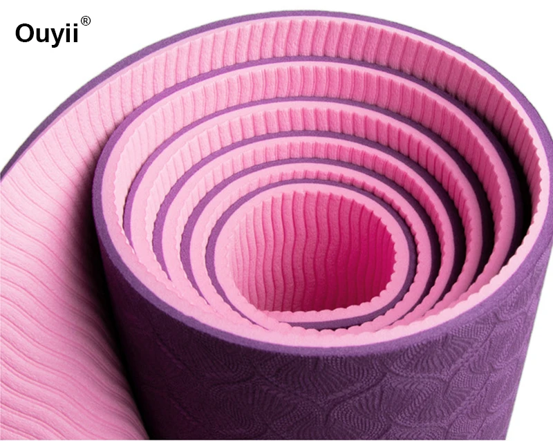 Толщина 8 мм двойной цвет нескользящий Начинающий Коврик для йоги TPE