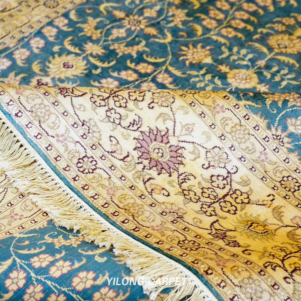 6'x9' Antique Blue Handmade Carpet Vantage Traditional Hereke Silk Rugs For Sale (YL0965A) | Дом и сад
