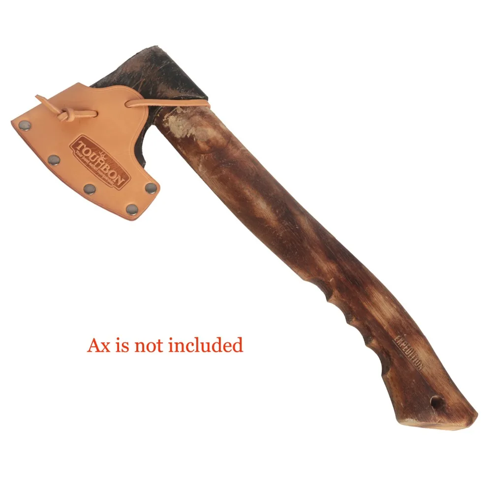 

Tourbon Hunting Axe Hatchet Blade Cover Ax Head Sheath Case Belt Holster Genuine Leather Accessories 12*8.5CM(Do not include ax)