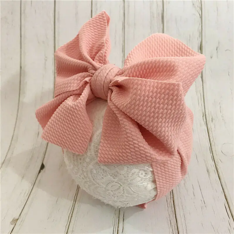 

Baby Girl Boy Solid Bowknot Headband Newborn Infant Toddler Kids Casual Headwear
